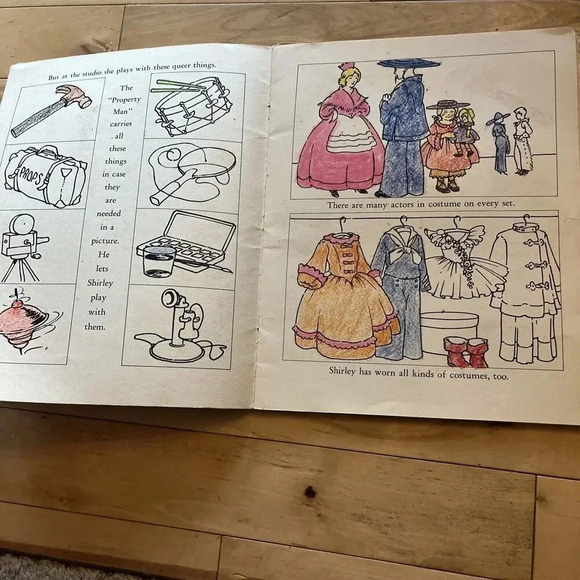 1937 Shirley Temple  MY BOOK TO COLOR coloring book #1768 Authorized Edition - Picture 3 of 7